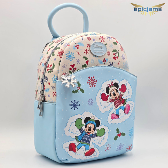 Disney Mickey Mouse & Minnie Mouse Snow Angels Christmas Mini Backpack New main image 4